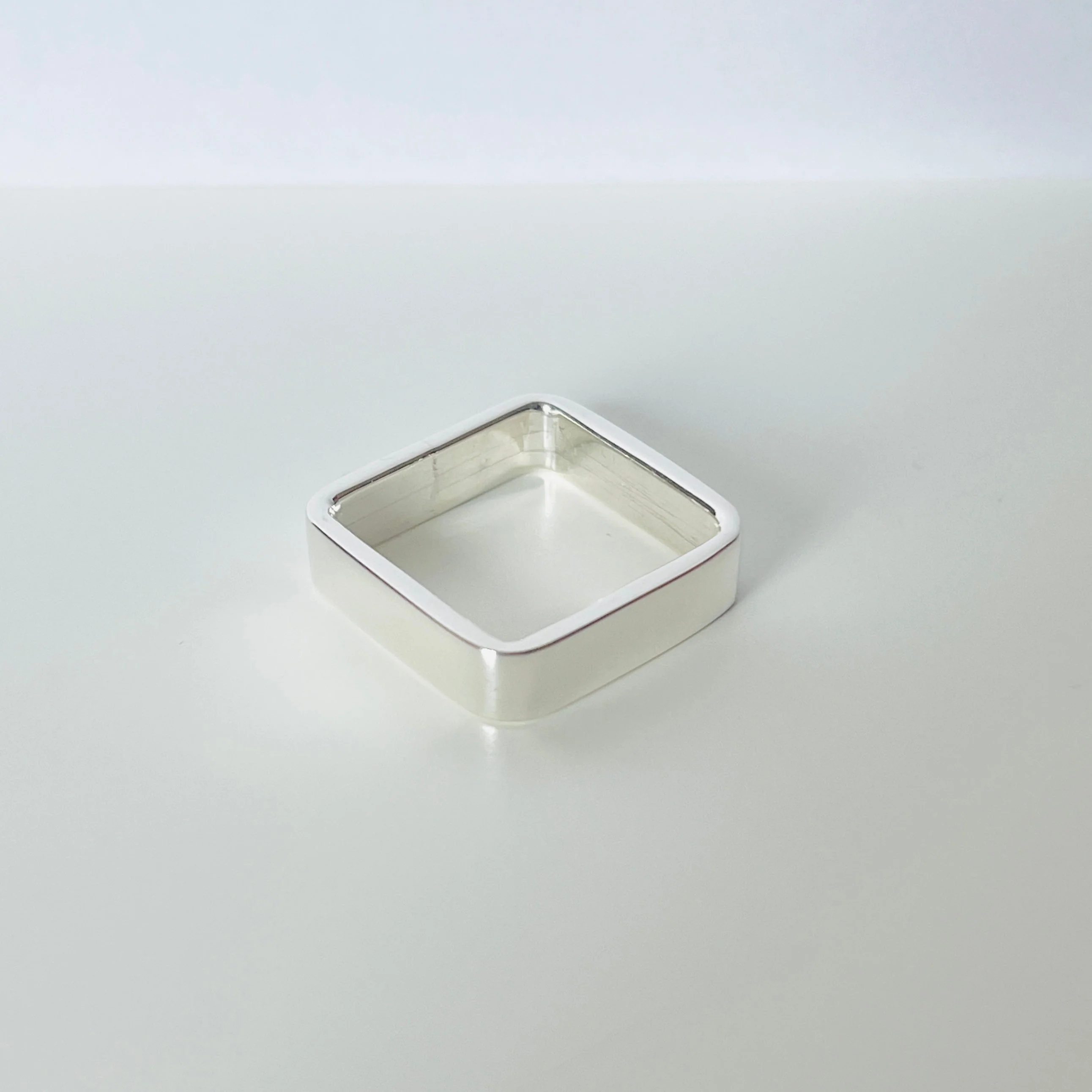 Square Shaped Sterling Silver Ring - Image 5