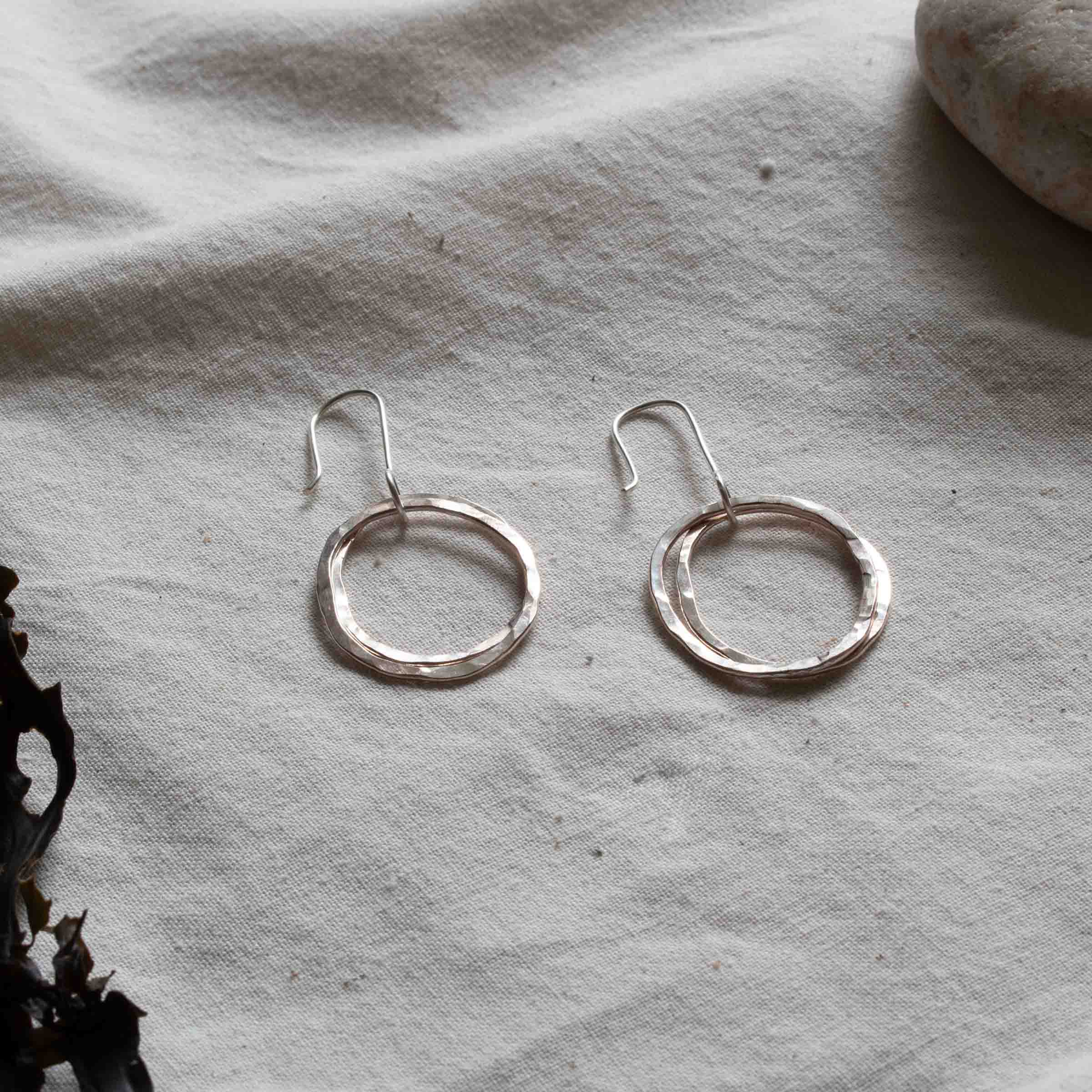 Stacked Hoops Recycled Silver - Image 2