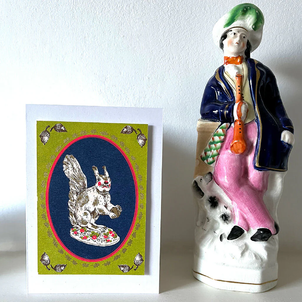'Staffordshire Squirrel' Hand Screenprinted Card