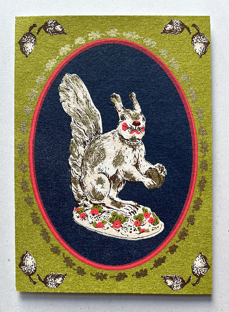 'Staffordshire Squirrel' Hand Screenprinted Card - Image 2