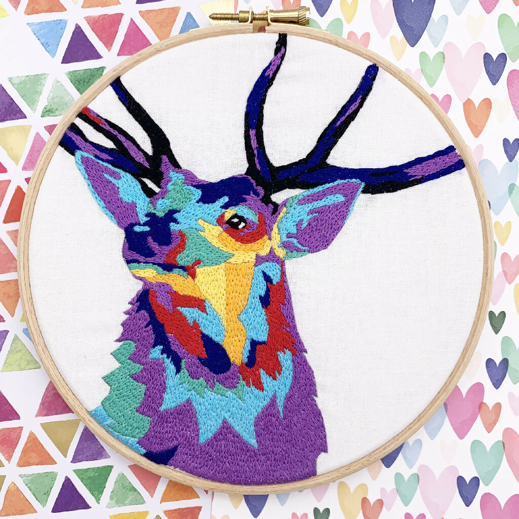 Stag's Head Embroidery Kit