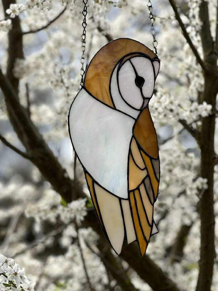 Stained Glass Barn Owl Wall Hanging - Image 6