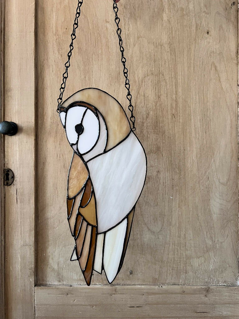 Stained Glass Barn Owl Wall Hanging - Image 8