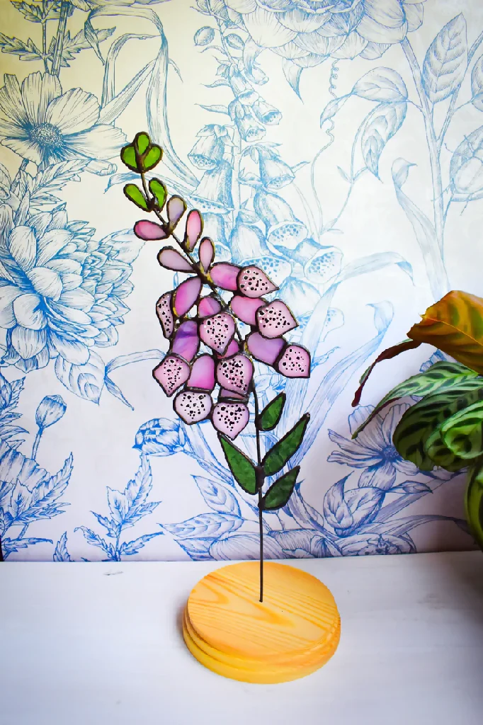Stained Glass Foxglove – Pink & Purple Wispy Textured Bloom - Image 3