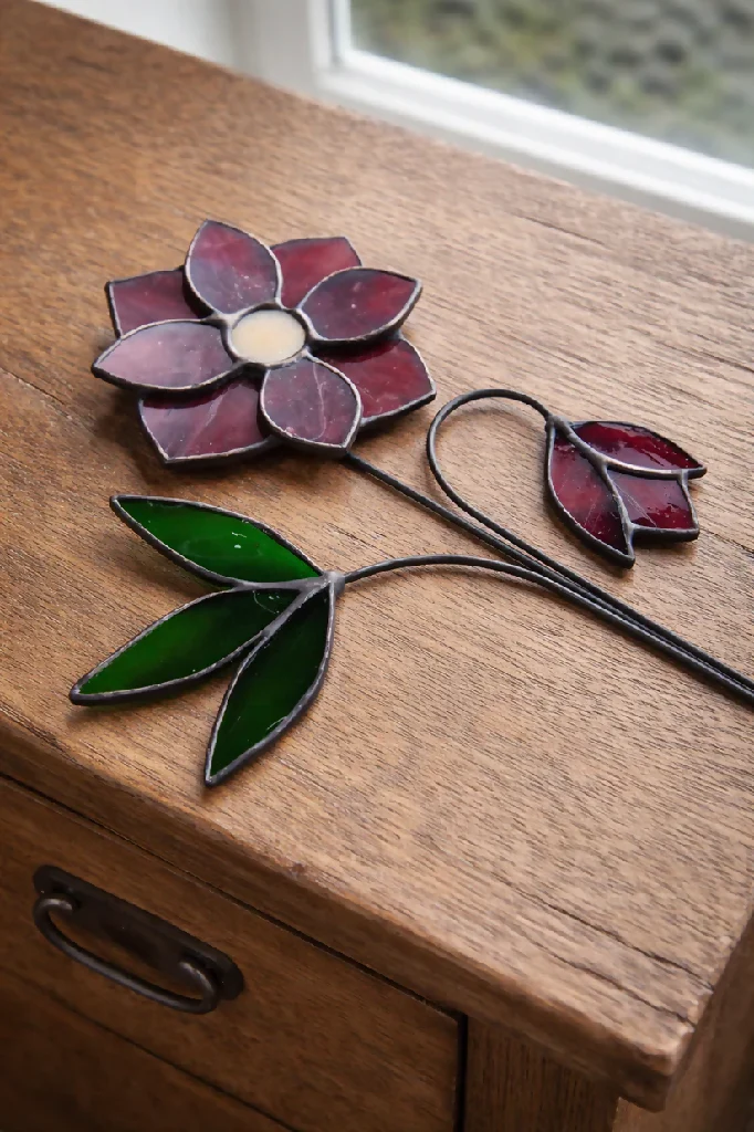 Stained Glass Hellebore – Deep Red Winter Bloom with Fresh Green Foliage - Image 3