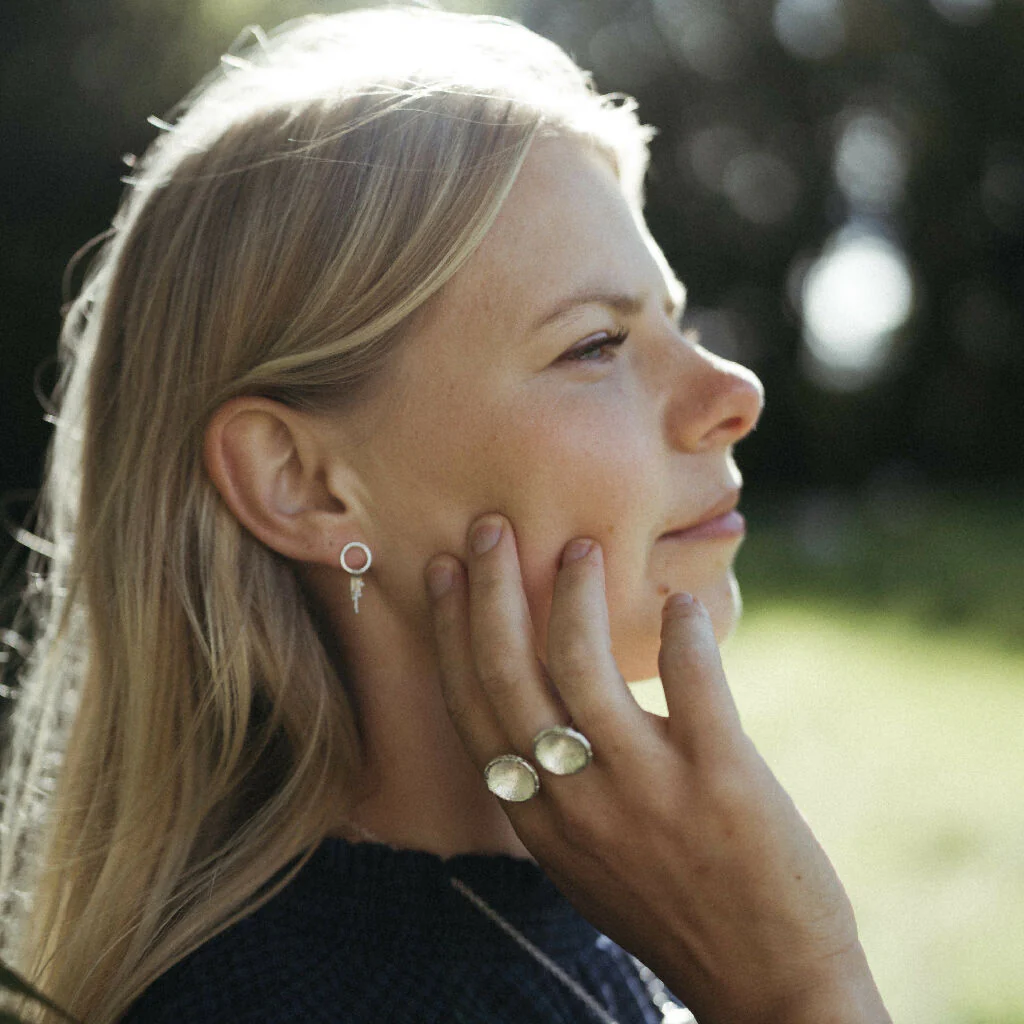 Stamen Circle Studs in Recycled Sterling Silver - Image 3