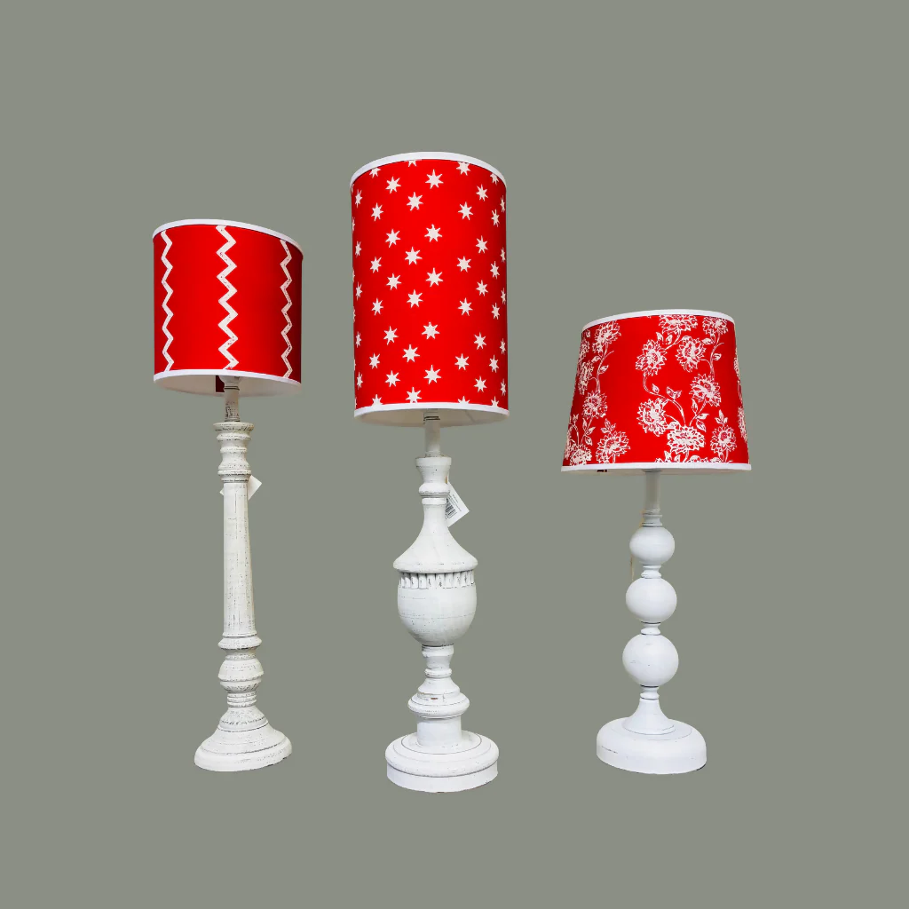 Starry Night | Red & White Lampshade - Image 2