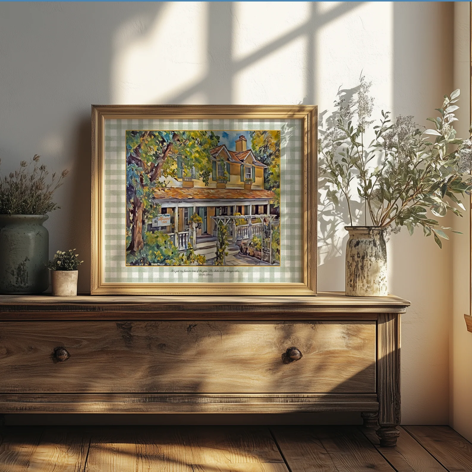 Stars Hollow Artwork Inn Watercolor Illustration