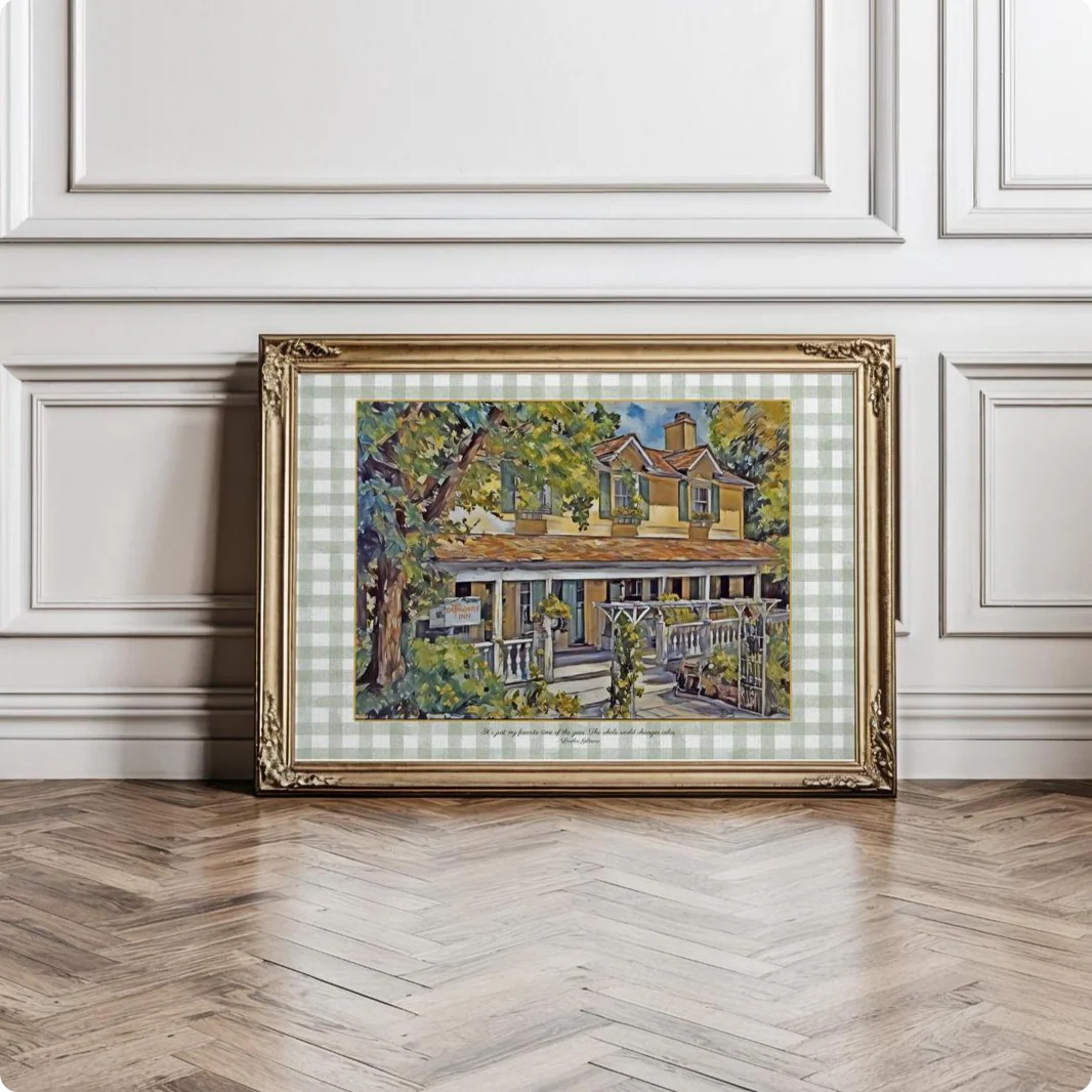Stars Hollow Artwork Inn Watercolor Illustration - Image 3