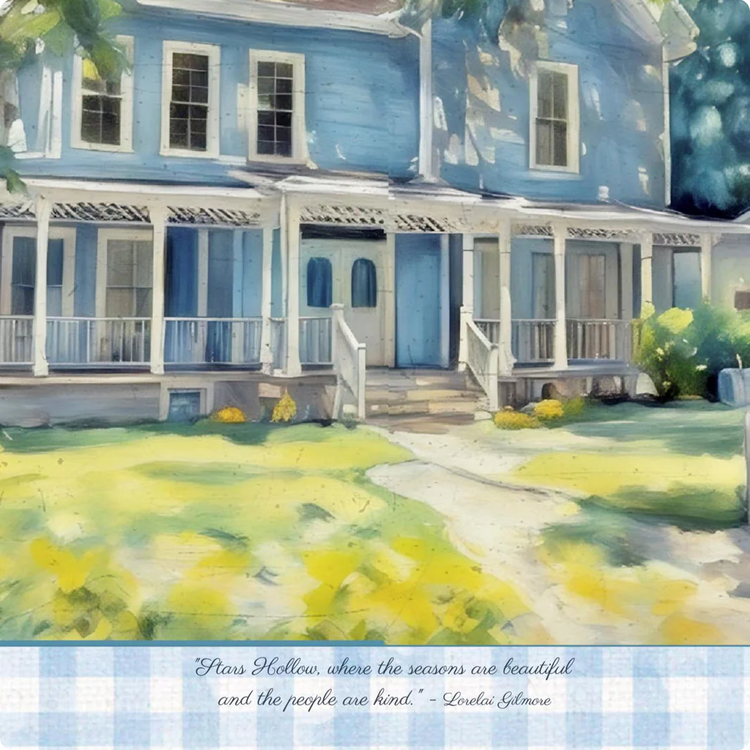 Stars Hollow Watercolor Illustration Lorelai and Rory's Home - Image 6
