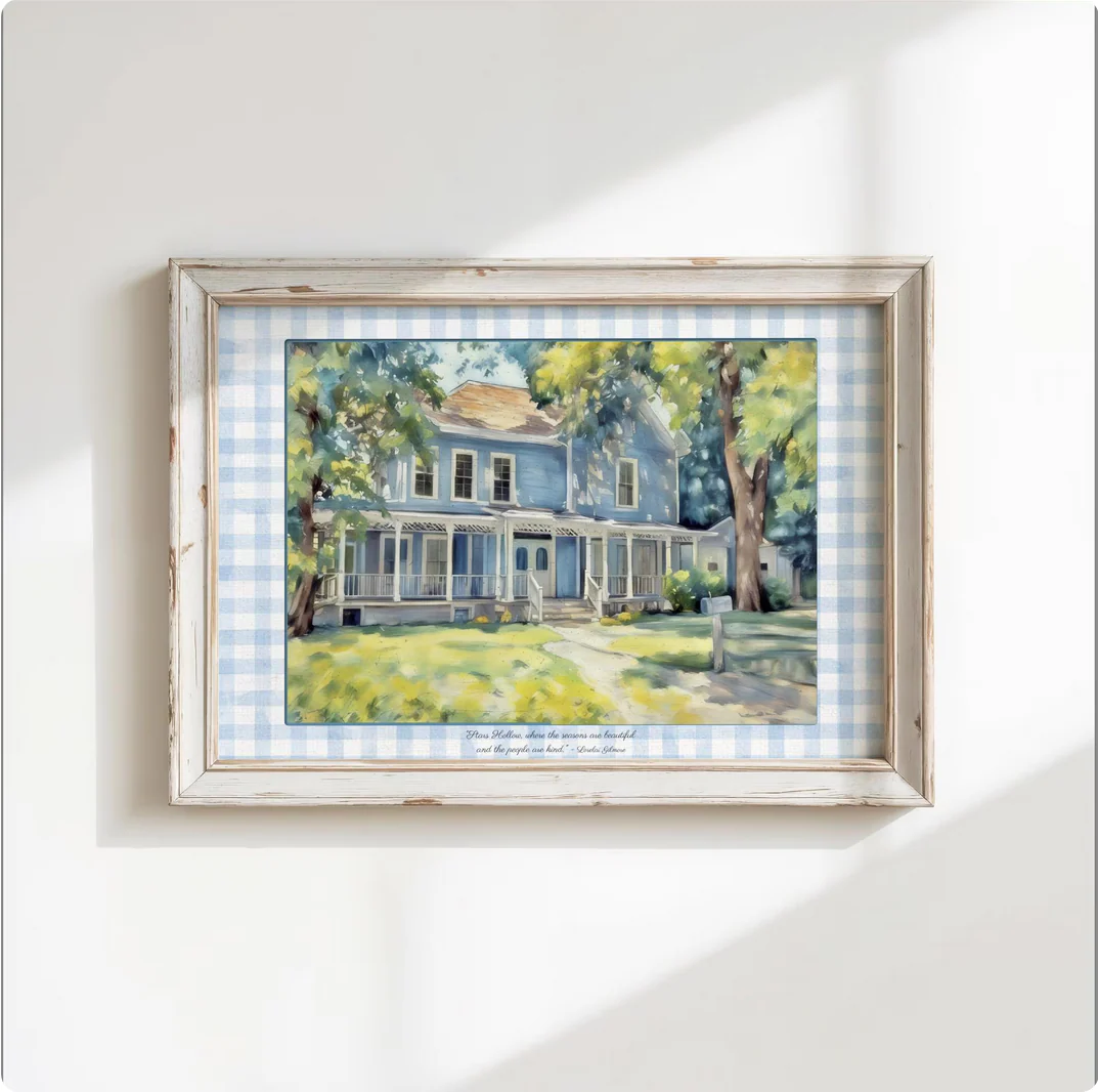 Stars Hollow Watercolor Illustration Lorelai and Rory's Home - Image 3