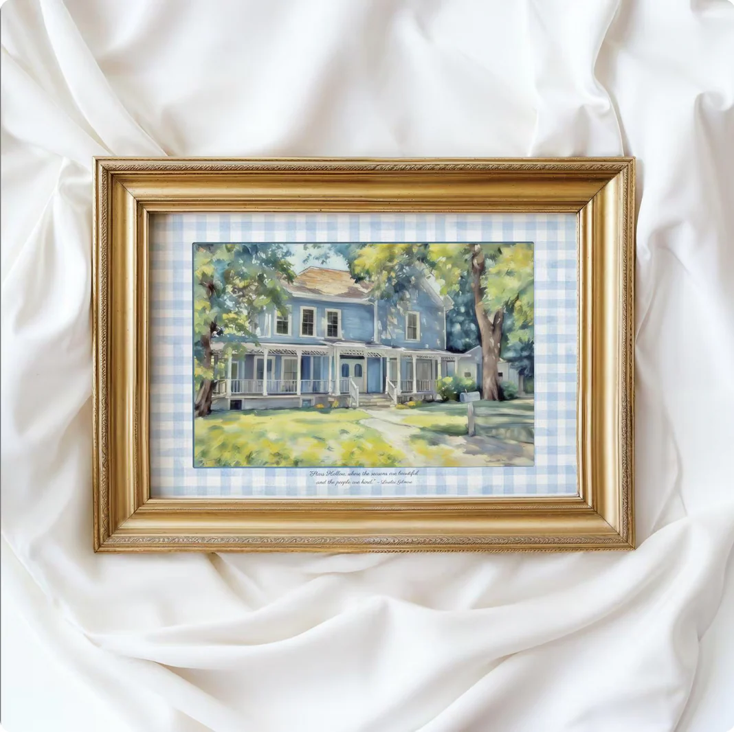 Stars Hollow Watercolor Illustration Lorelai and Rory's Home - Image 5