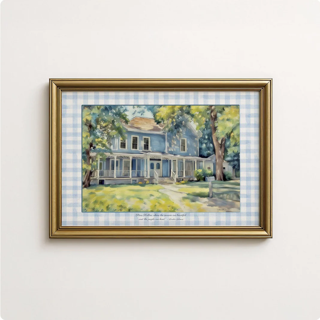 Stars Hollow Watercolor Illustration Lorelai and Rory's Home - Image 7