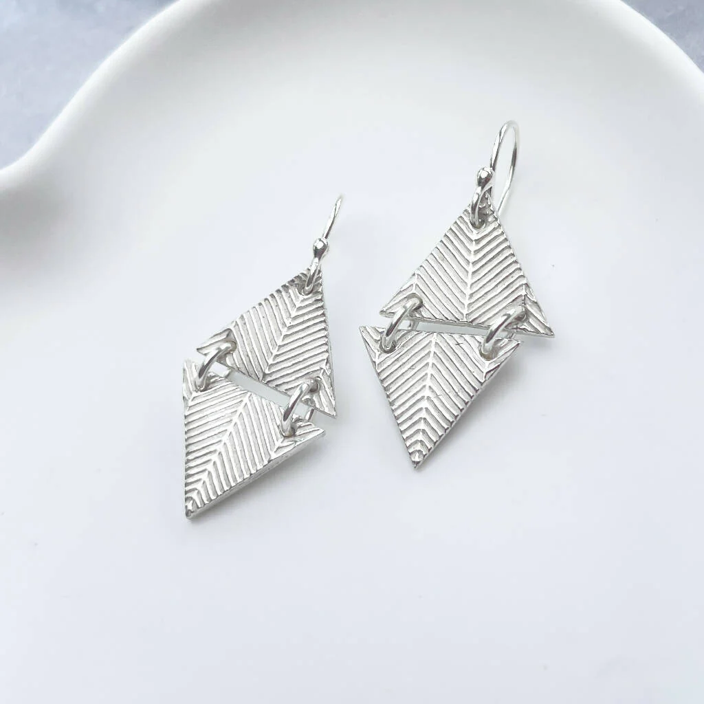 Articulated Fine Silver Sustainable Earrings - Image 3