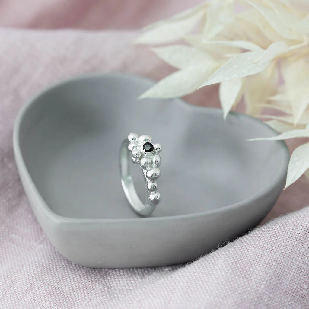 Sterling Silver Bubble Ring with gorgeous sapphire - Image 2