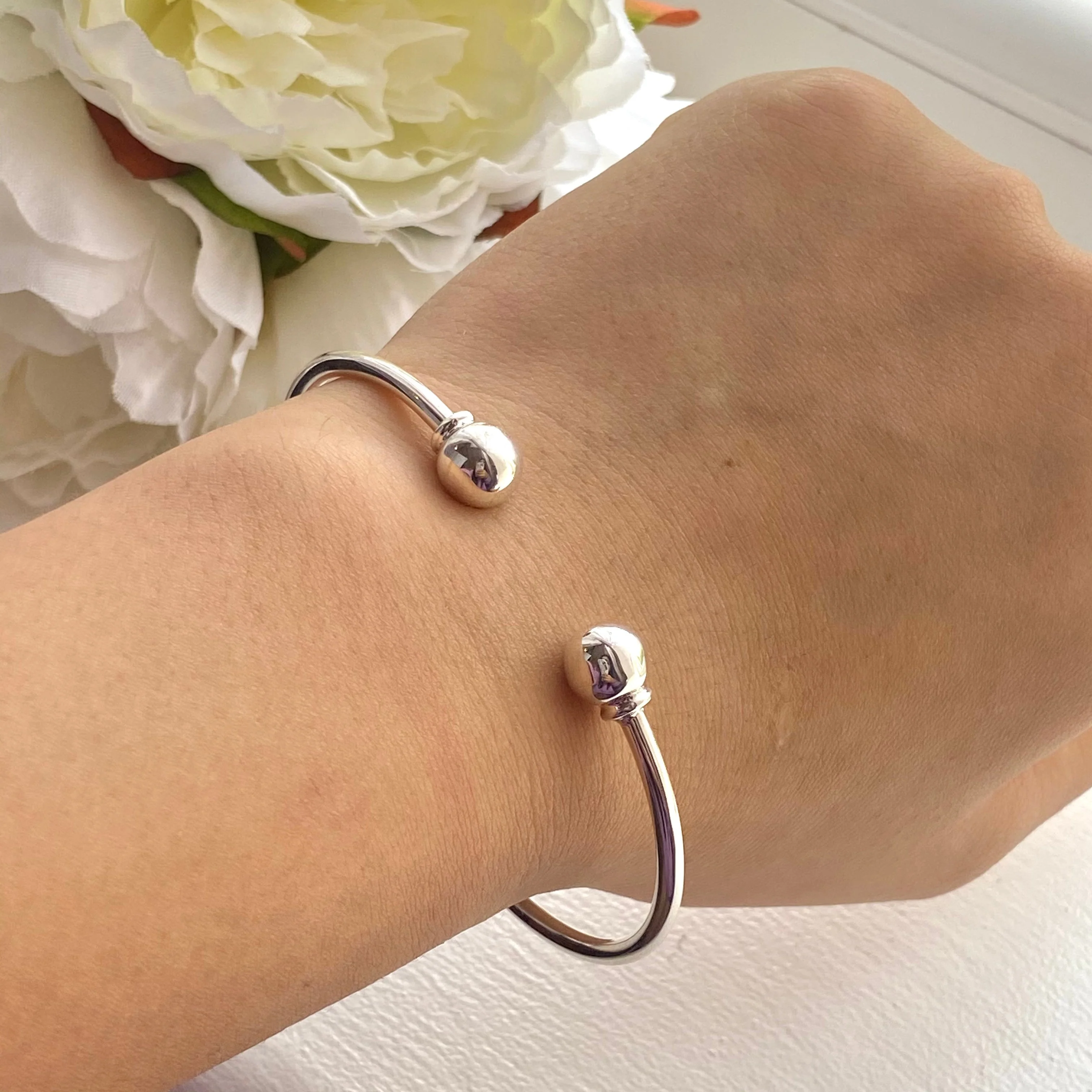 Sterling Silver Cuff with Spheres