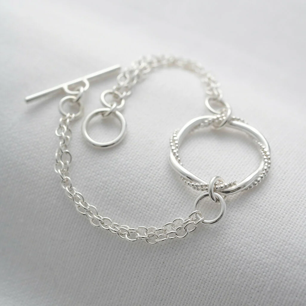 Sterling Silver Entwined Ring Bracelet - Image 2