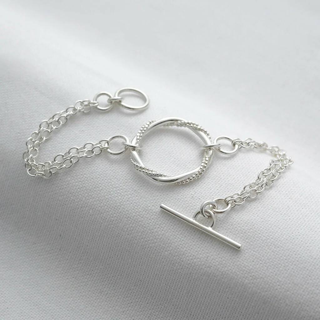 Sterling Silver Entwined Ring Bracelet - Image 5