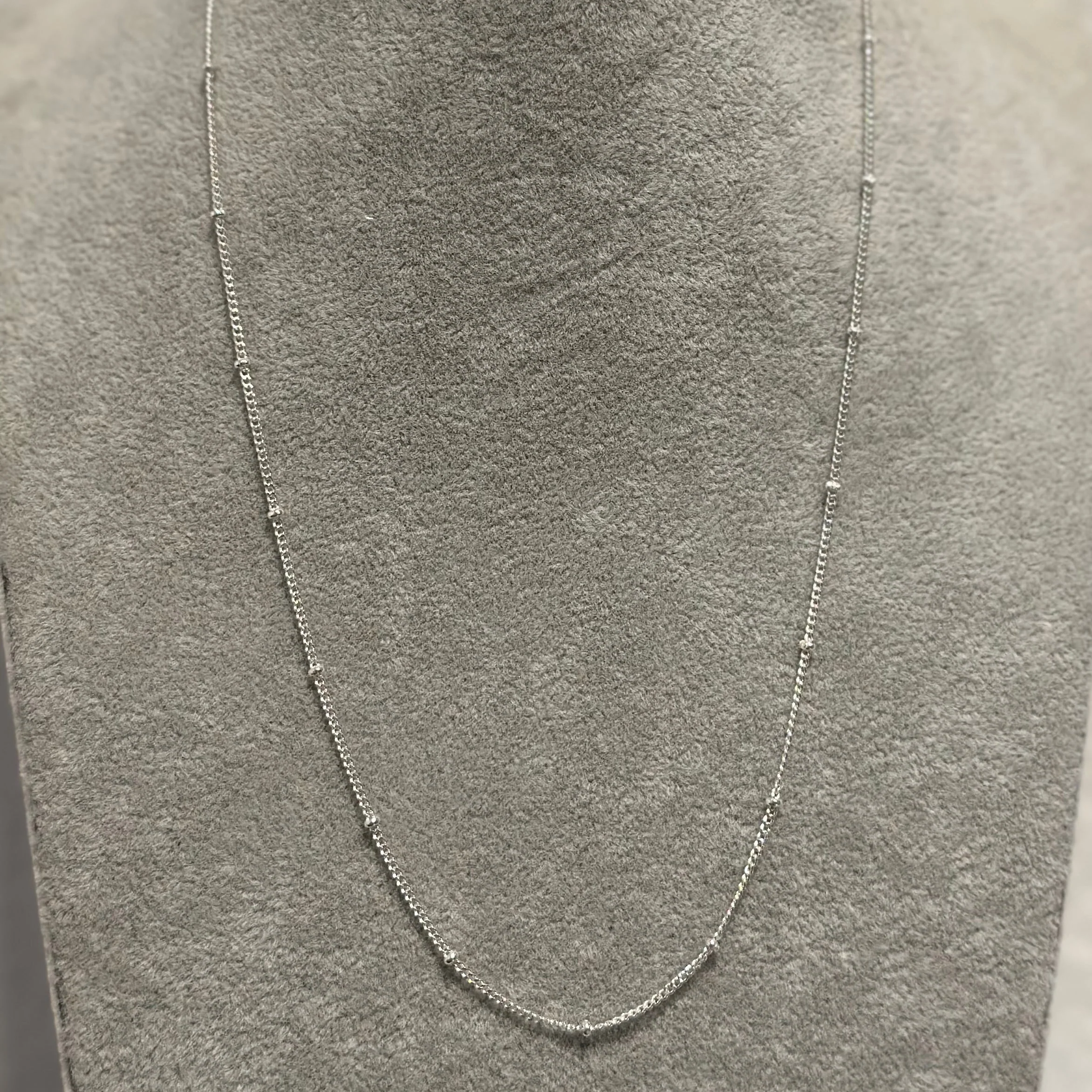 Sterling Silver Fine Intermittent Ball Chain - Image 5