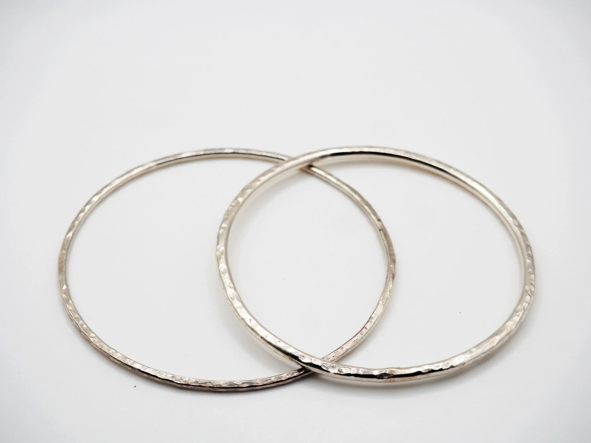 Sterling Silver Hammered Bangles - Image 2