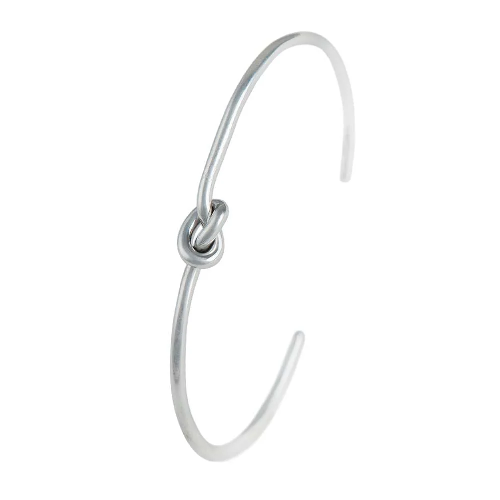 Sterling Silver Knot Cuff Bracelet - Image 2