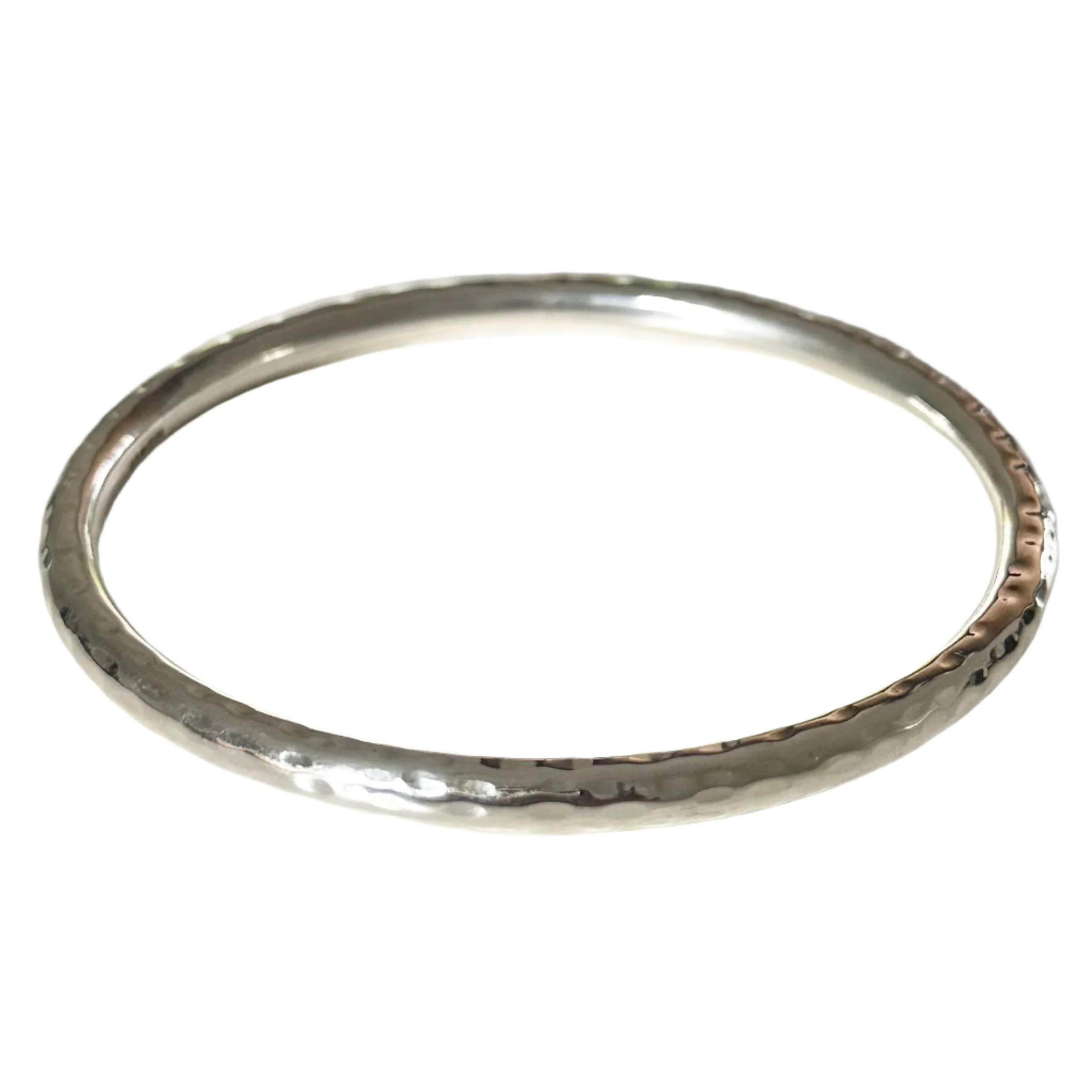 Sterling Silver Narrow Hammered Bangle - Image 2