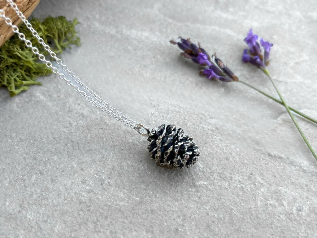Sterling Silver Pinecone Necklace - Image 2
