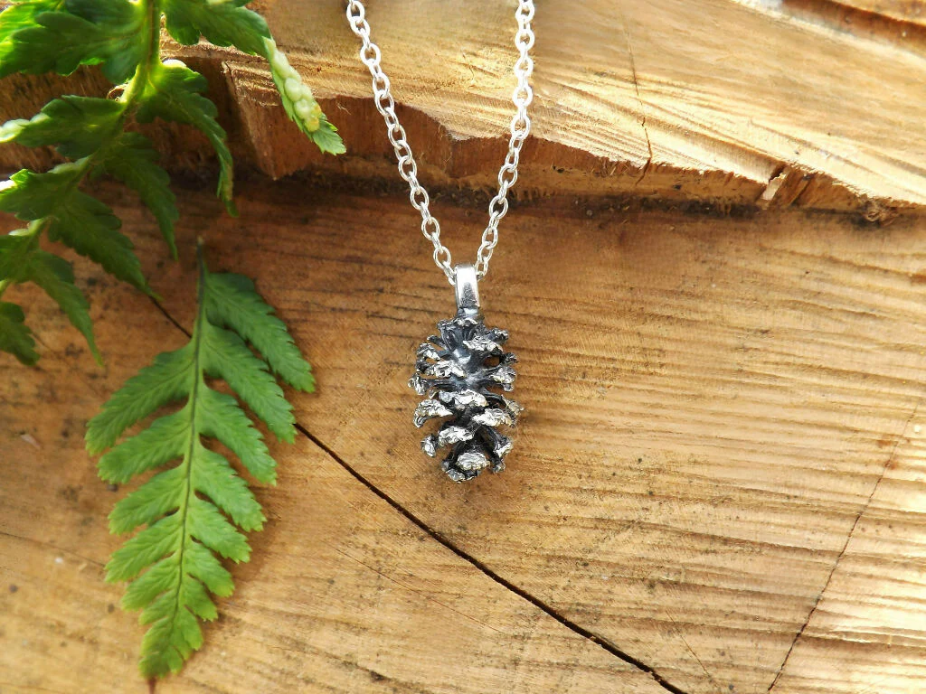 Sterling Silver Pinecone Necklace - Image 5