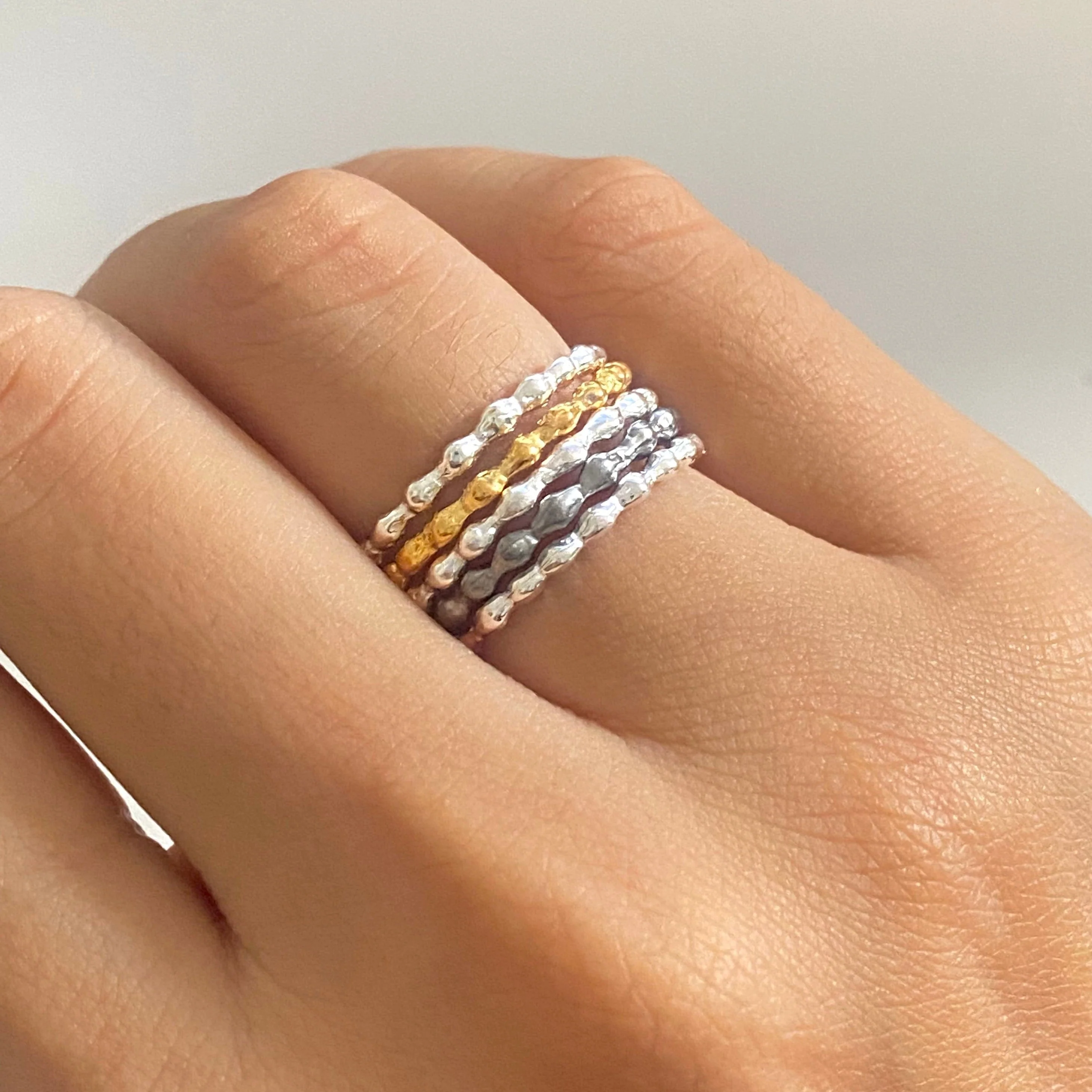Sterling Silver Ring - 5 Bands - Image 4