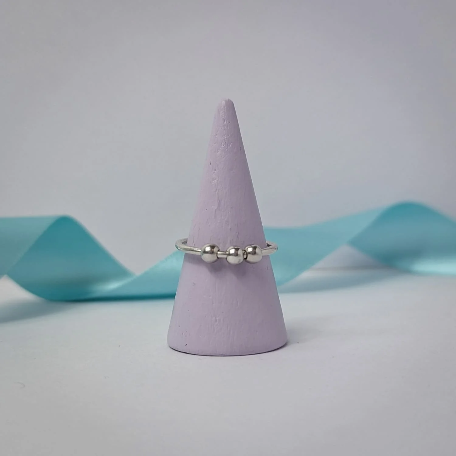 Sterling Silver Spinner Ring – Anxiety Spinning Bead Band - Image 6