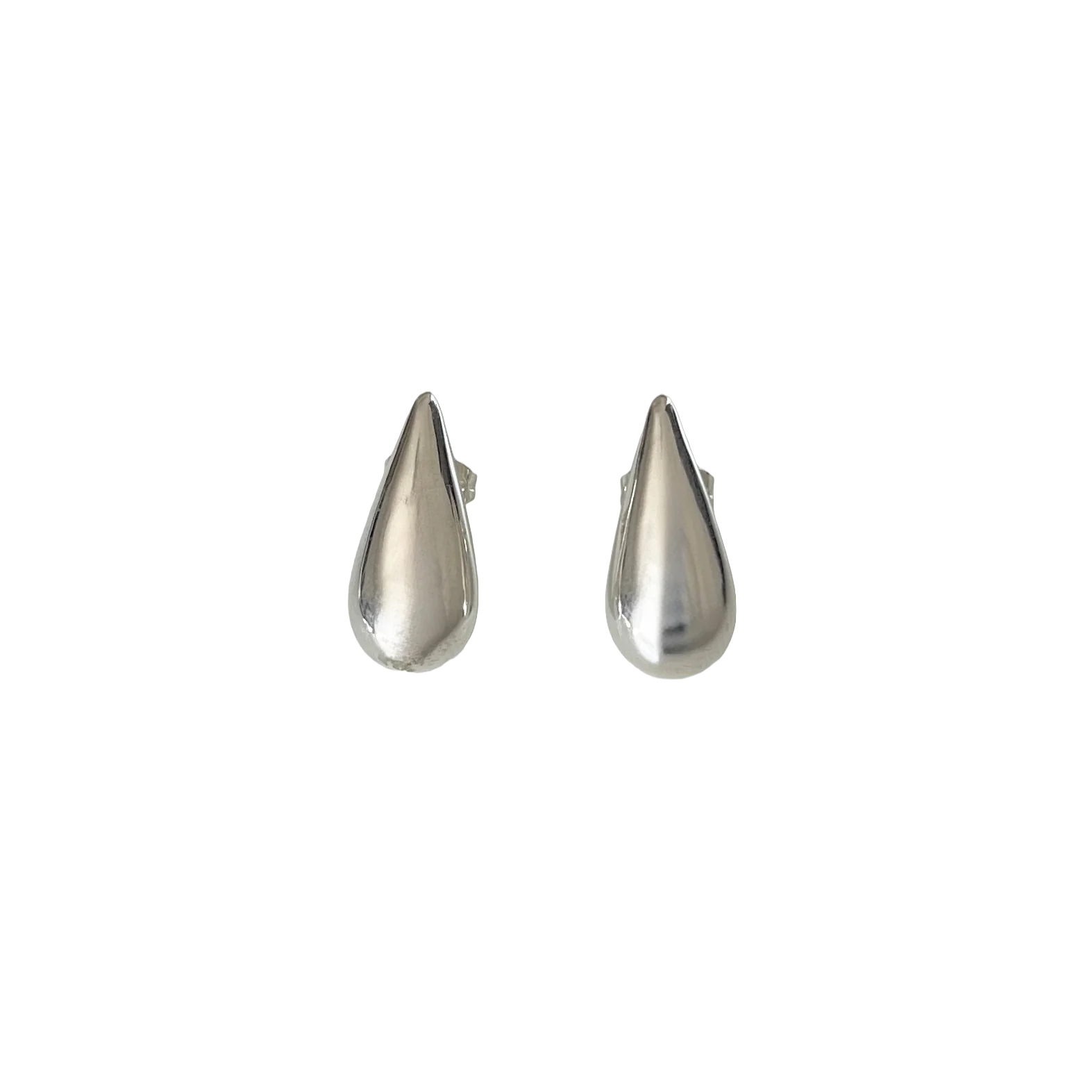 Sterling Silver Teardrop Shaped Stud Earrings - Image 2
