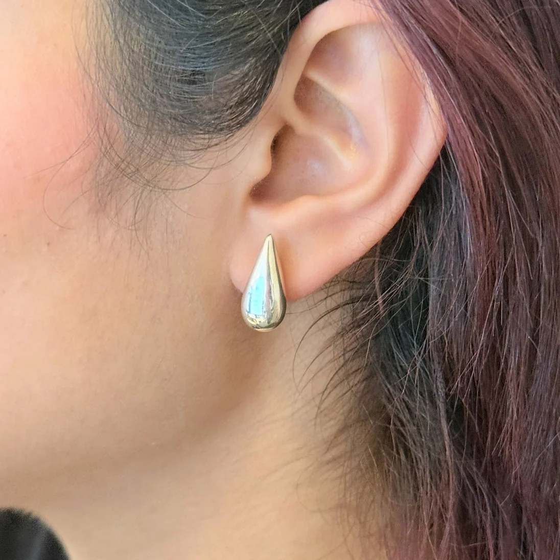 Sterling Silver Teardrop Shaped Stud Earrings - Image 4
