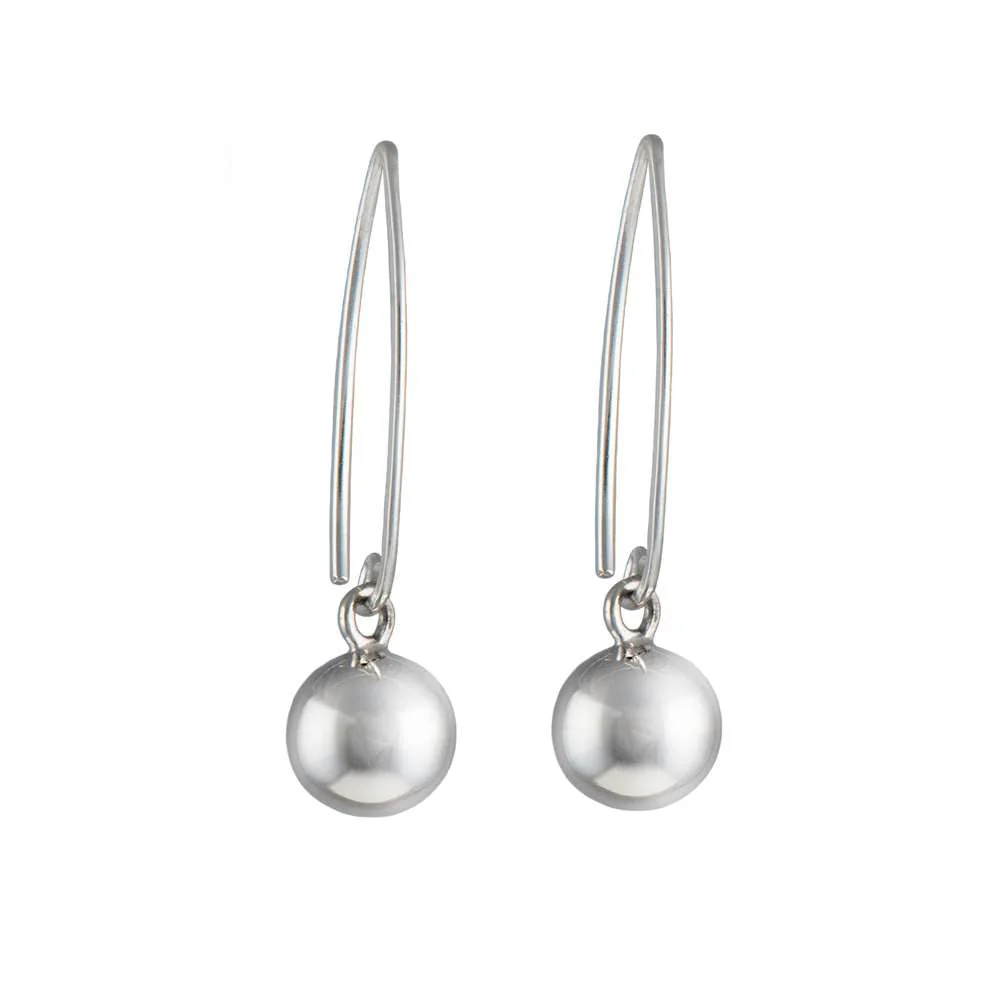 Sterling Silver Threader Earrings - Sphere - Image 2