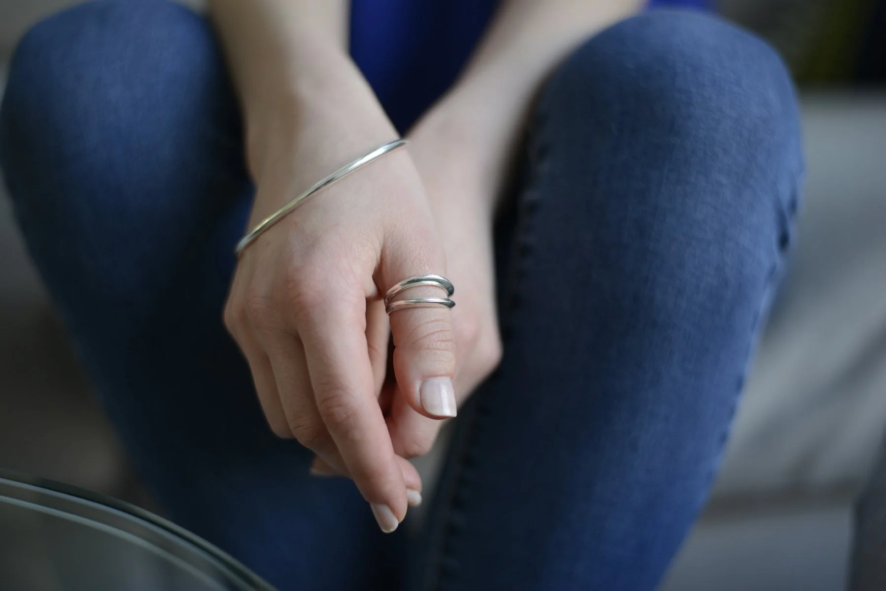 Sterling Silver Two Line Ring - Image 8