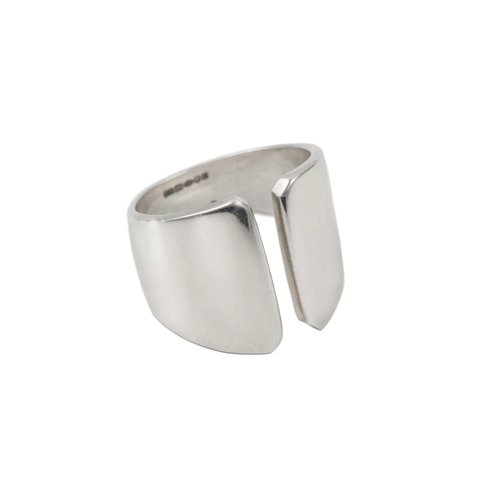 Sterling Silver Wide Chunky Gap Ring - Image 2