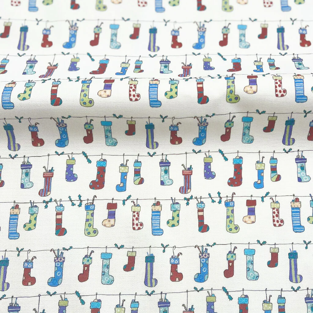 'Stockings' Christmas Organic Cotton Tea Towel - Image 2