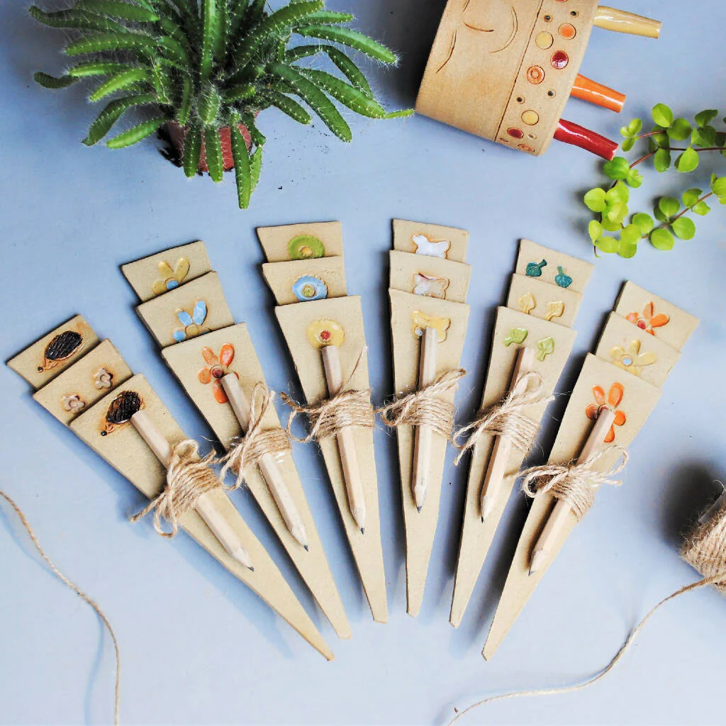 Stoneware Ceramic Plant Markers and Labels Set - Image 3