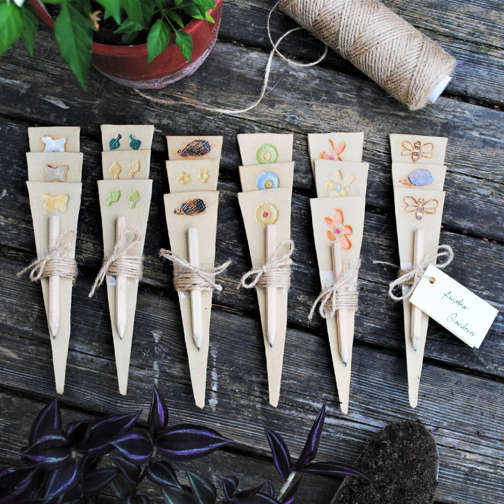 Stoneware Ceramic Plant Markers and Labels Set - Image 4