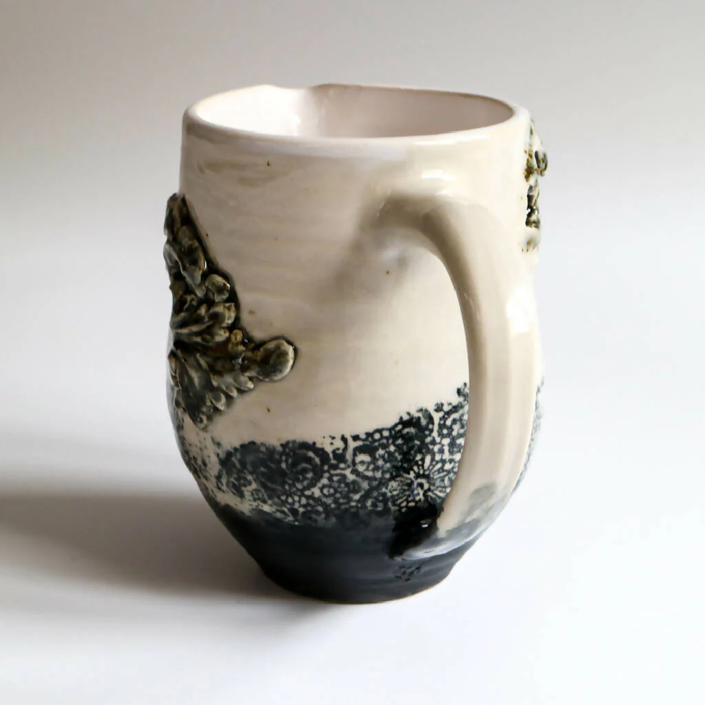Stoneware Clay Jug in Lace Design - Image 10
