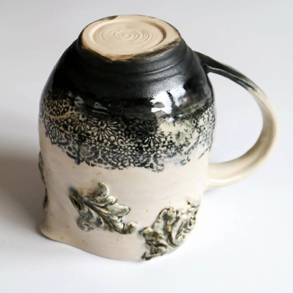 Stoneware Clay Jug in Lace Design - Image 3