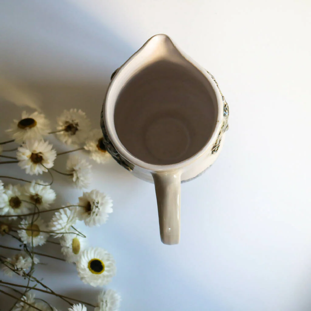 Stoneware Clay Jug in Lace Design - Image 6