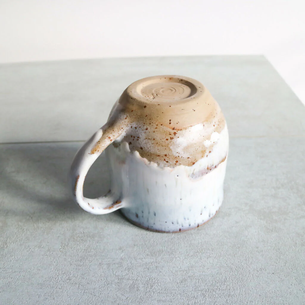 Handmade Stoneware Mug with Marshmallow White Glaze - Image 10