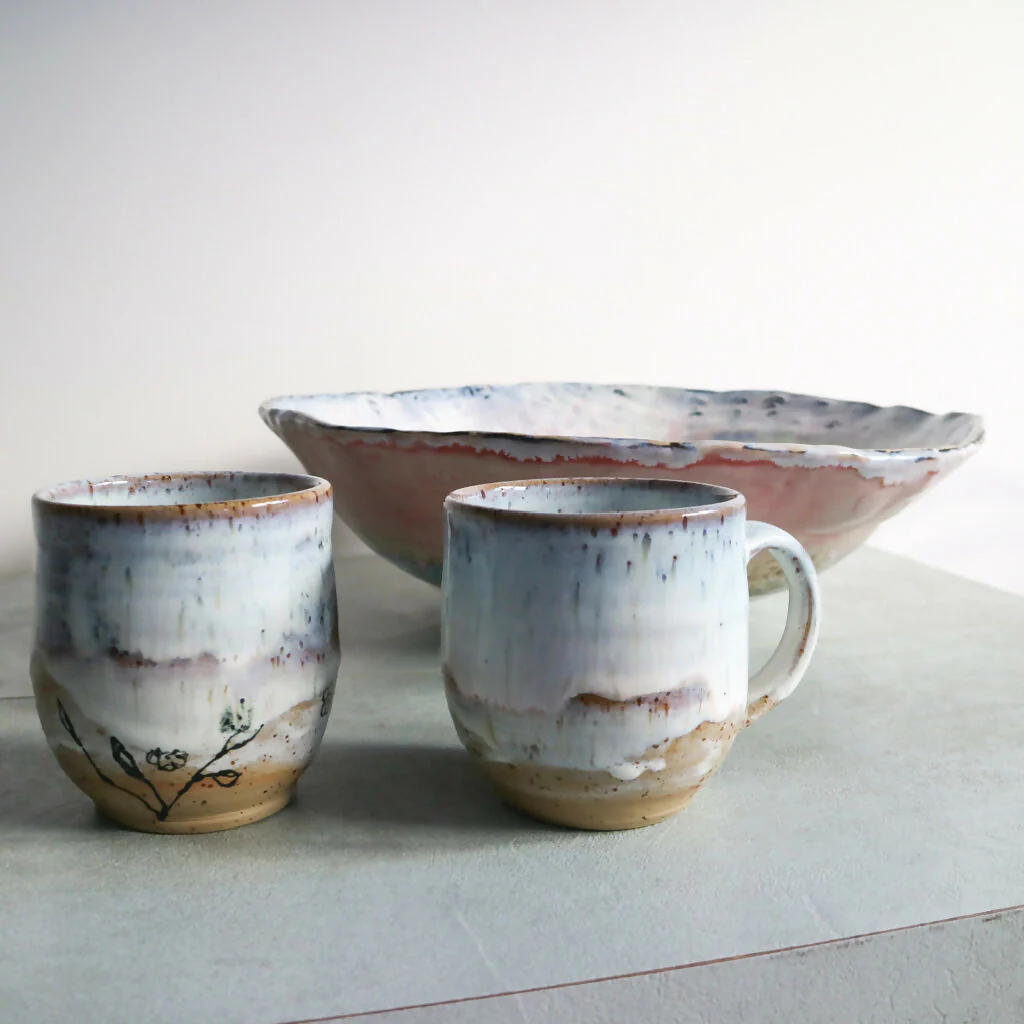 Handmade Stoneware Mug with Marshmallow White Glaze - Image 11