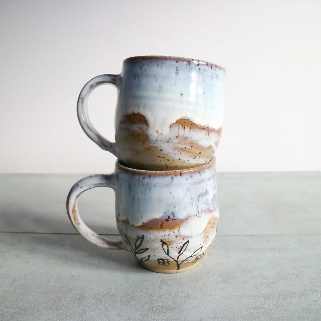 Handmade Stoneware Mug with Marshmallow White Glaze - Image 3
