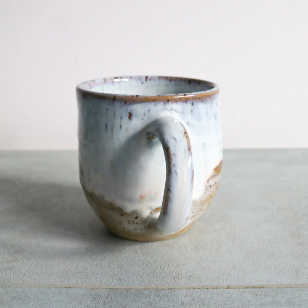 Handmade Stoneware Mug with Marshmallow White Glaze - Image 5