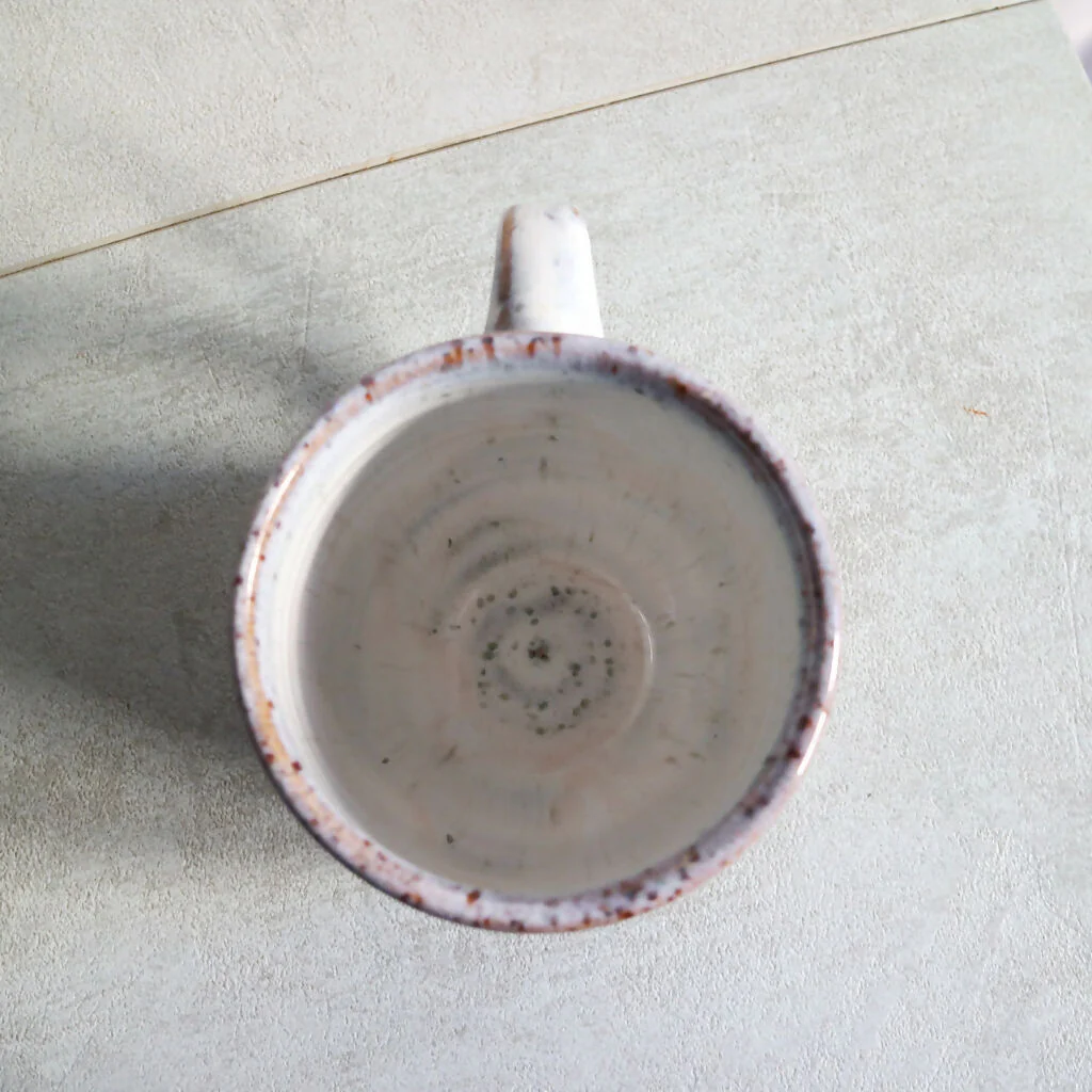 Handmade Stoneware Mug with Marshmallow White Glaze - Image 6