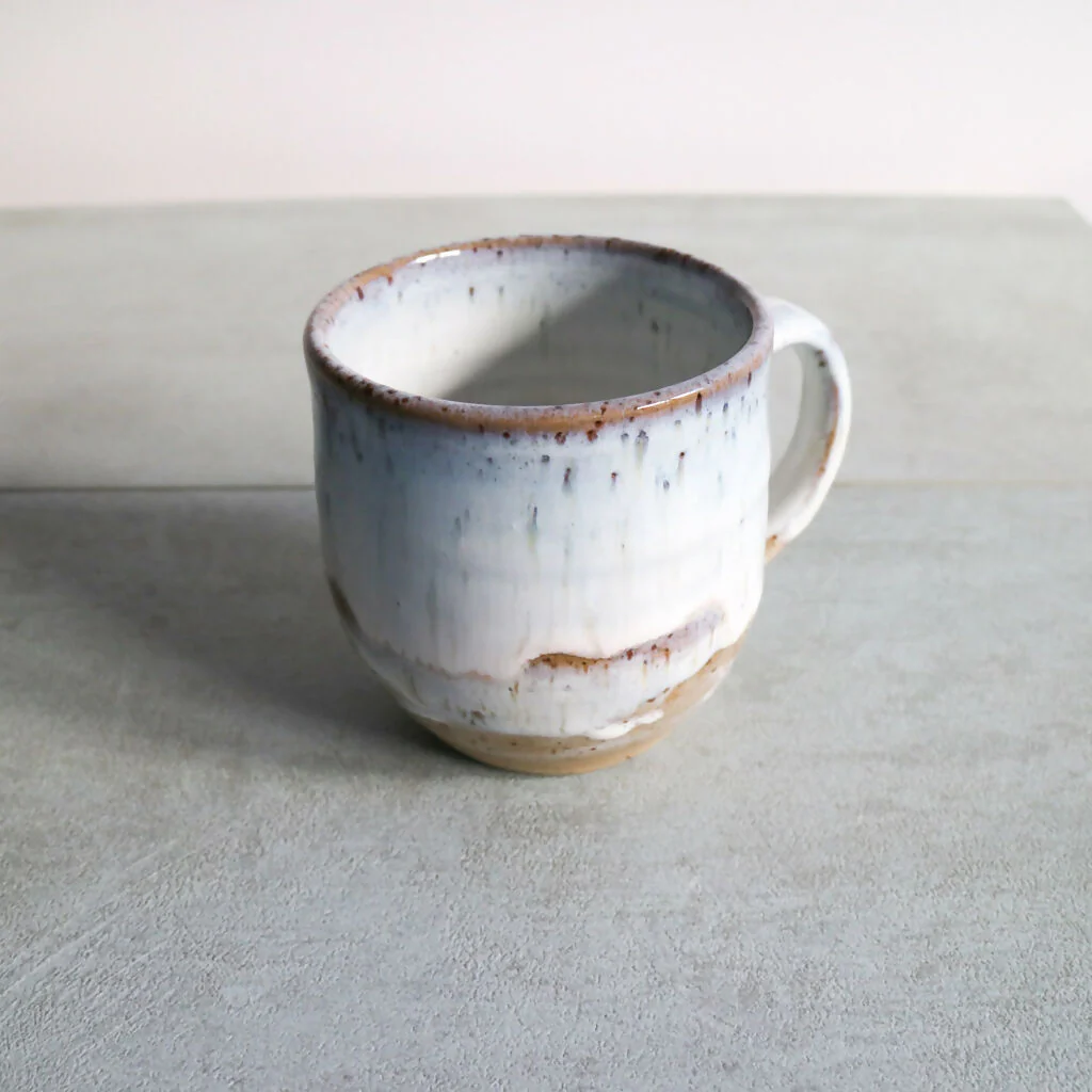 Handmade Stoneware Mug with Marshmallow White Glaze - Image 7