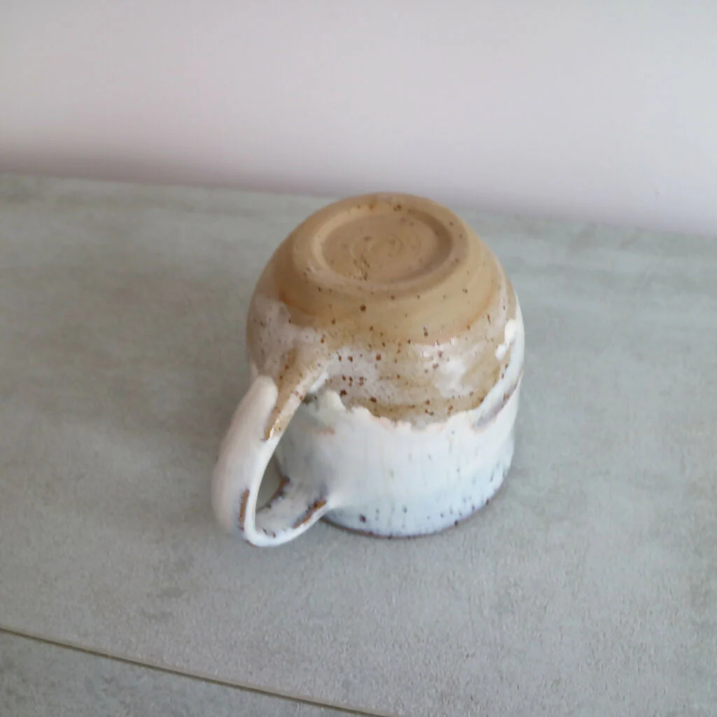 Handmade Stoneware Mug with Marshmallow White Glaze - Image 8