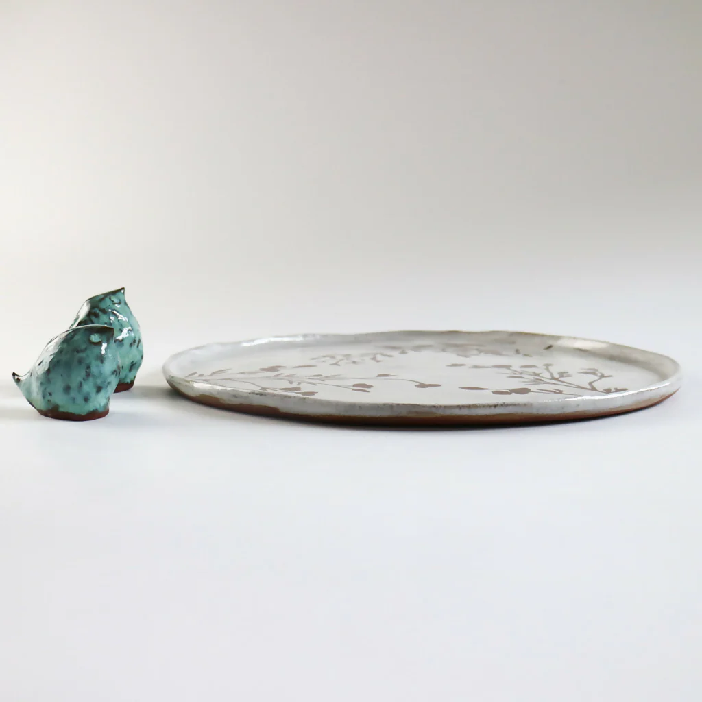 Stoneware Plate in Botanical Design - Image 3
