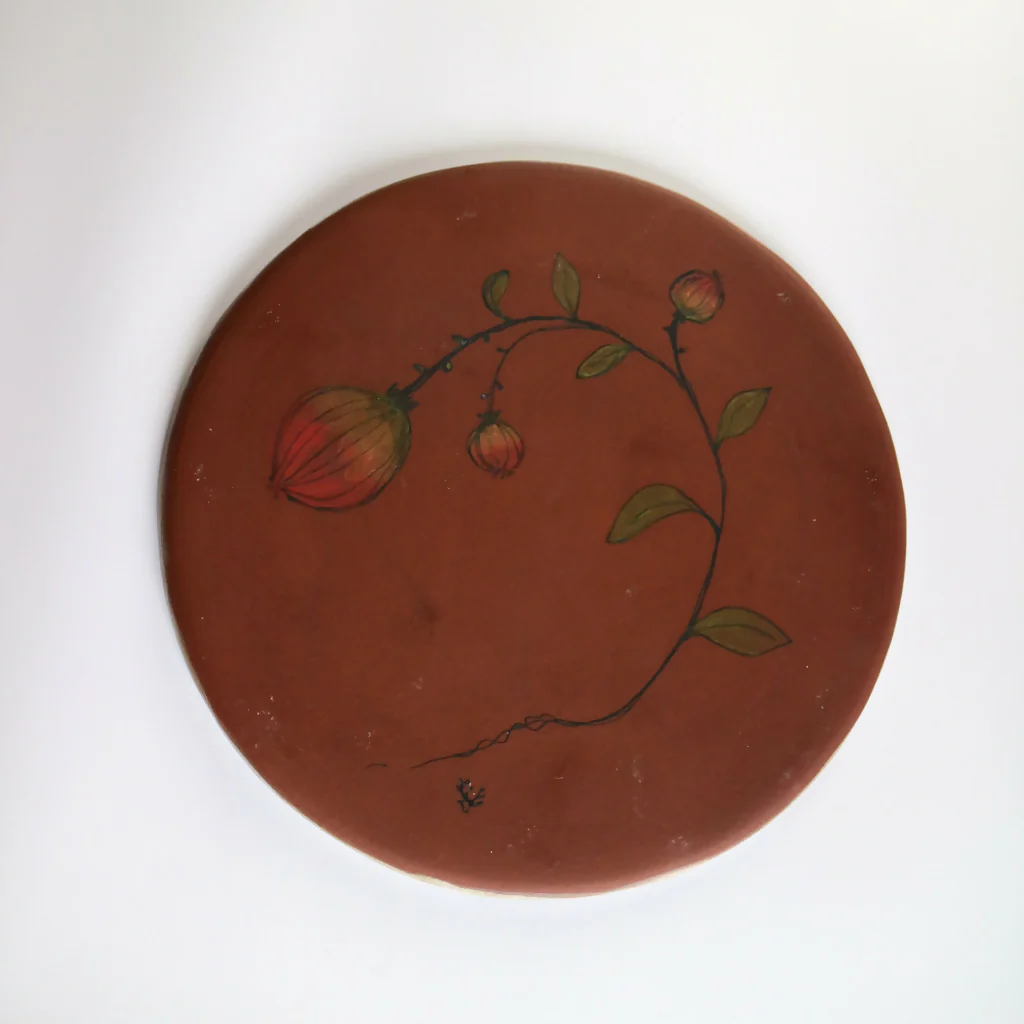 Stoneware Plate in Botanical Design - Image 4